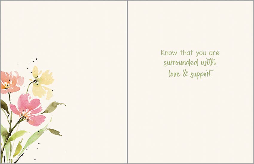 GINA B DESIGNS - Wholesale Sympathy Card - Sympathy Greeting Card - Pink/Orange/Yellow Stems1