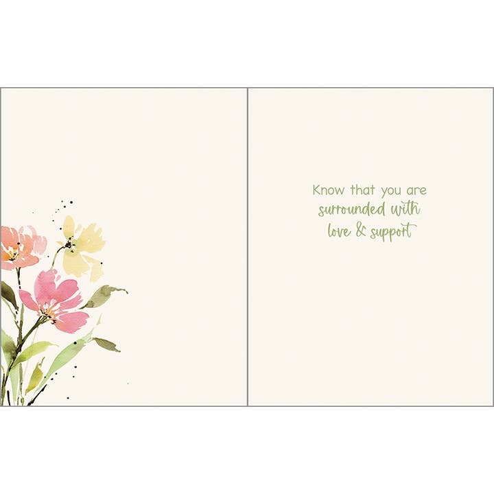 GINA B DESIGNS - Wholesale Sympathy Card - Sympathy Greeting Card - Pink/Orange/Yellow Stems1