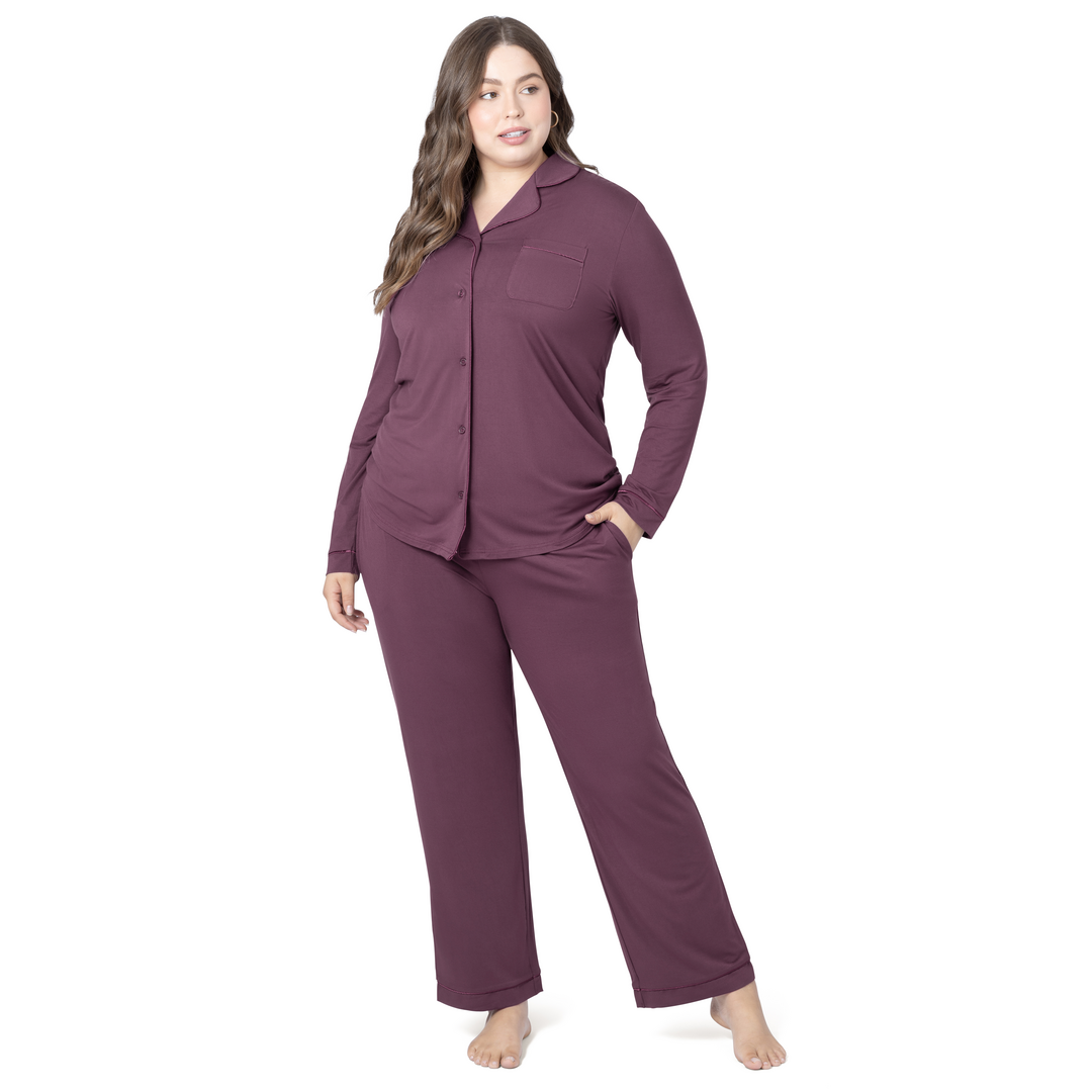 Kindred Bravely - Wholesale Sleepwear Set - Women's - Clea Bamboo Classic Long Sleeve Maternity & Nursing Pajama12