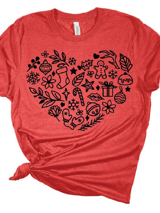 CHRISTMAS - HEART for wholesale by Bearded Bird Apparel