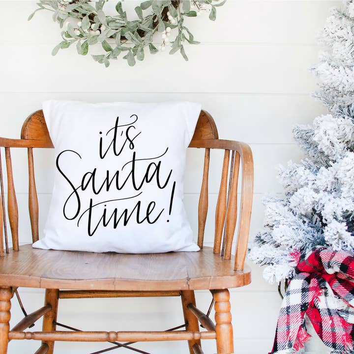 Christmas It's Santa Time Pillow Cover Only for wholesale by Love You a Latte Shop