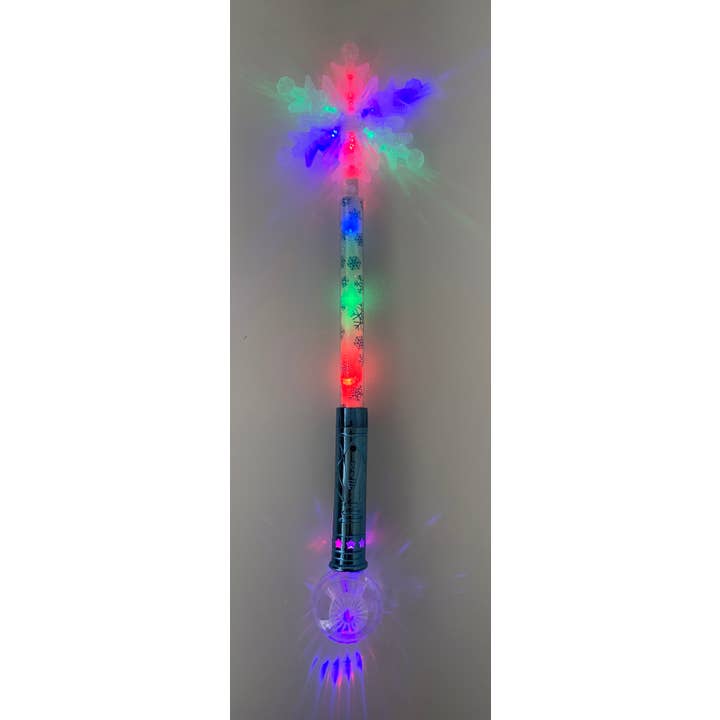 Perfect Holiday - Wholesale Light-up toy – Kids & baby - Large Light Up Snowflake Wand - Clear