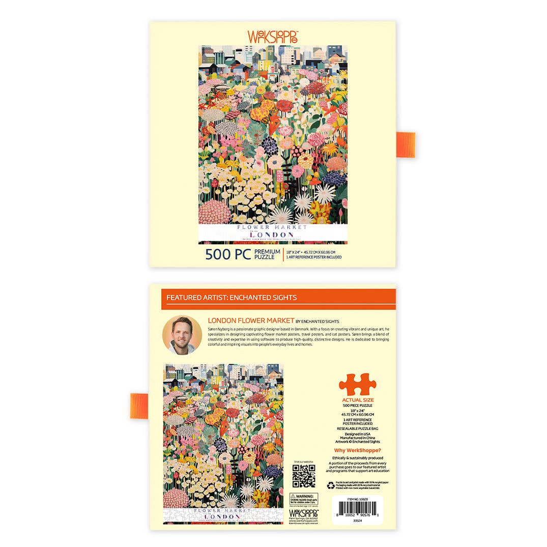 WerkShoppe – Engroshandel Puslespil - Voksen – London Blomstermarked 500-brikkers puslespil2