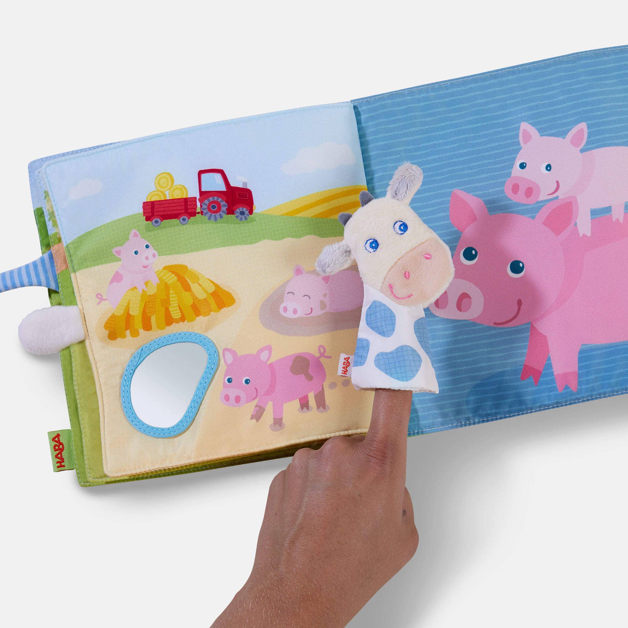 HABA USA - Wholesale Baby & Toddler Book (0-2) - Down on the Farm Soft Book with Cow Puppet3