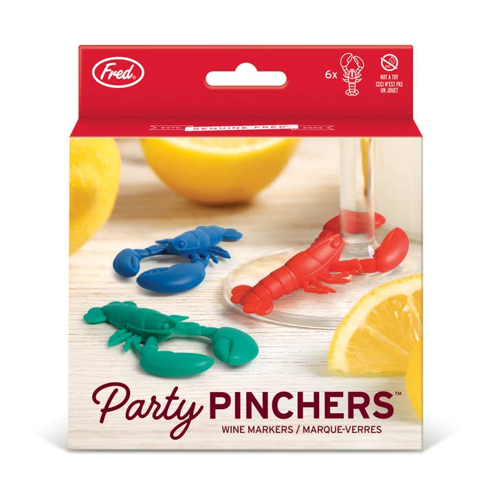 PARTY PINCHERS - Lobster Drink Markers - Set of 6 for wholesale by Fred & Friends