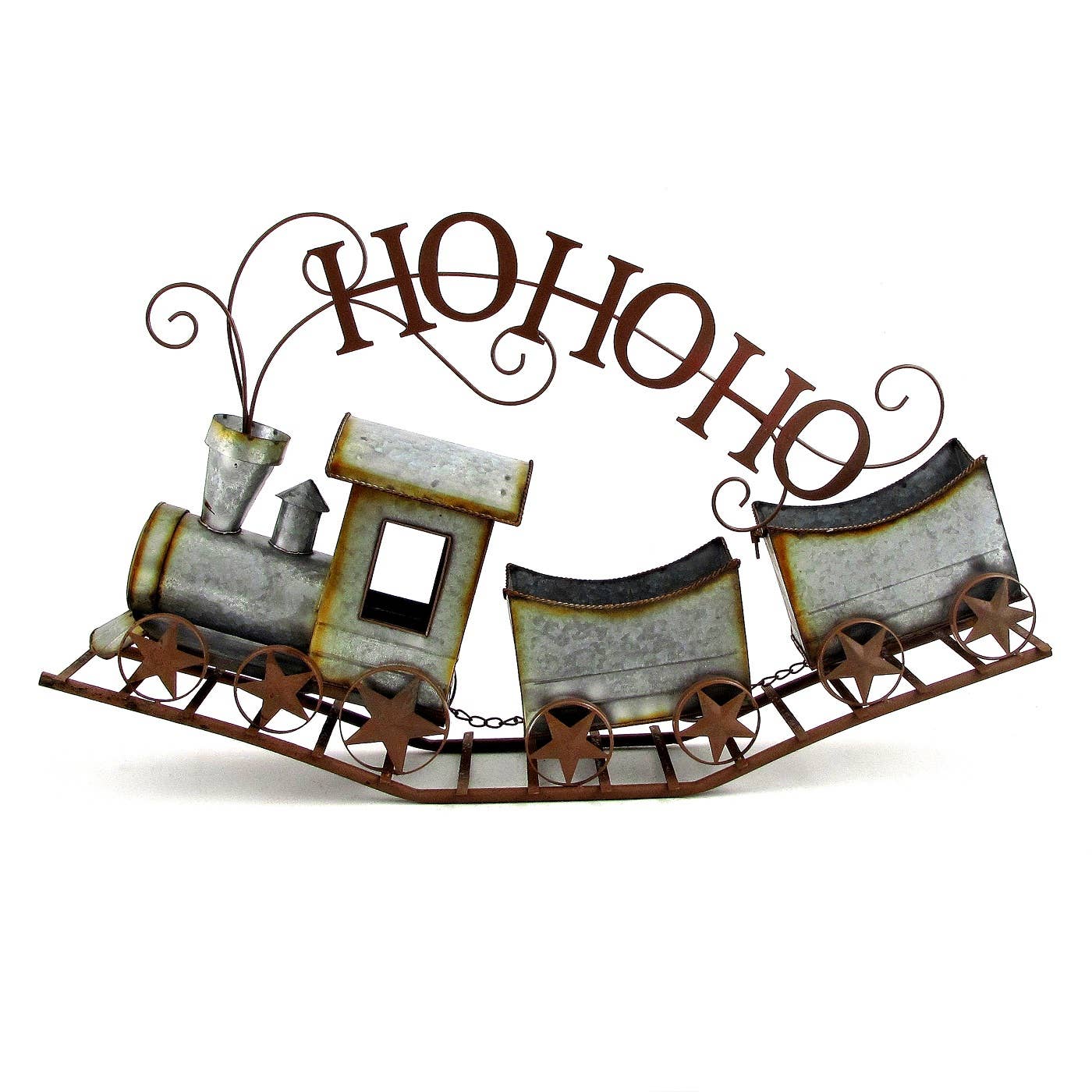 Zaer Ltd. International - Wholesale Christmas Decoration - 36" Long Galvanized Christmas Train "HO HO HO"5