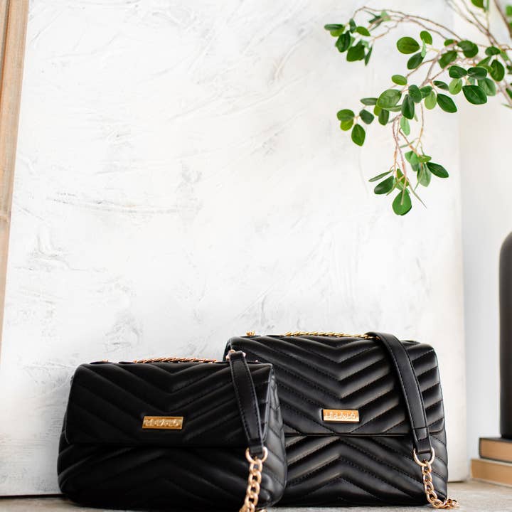 Veganistische schoudertas met ketting - zwart voor kinderen voor wholesale door LĒ·LĀ·LŌ