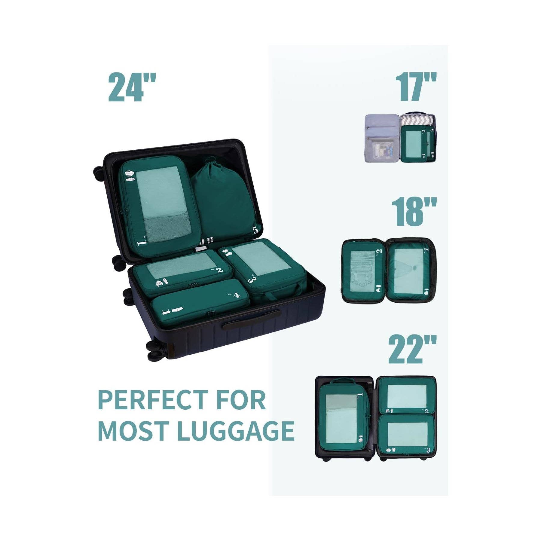 NARWEY INC - Wholesale Packing Cube - 5 Set Compression Packing Cubes for Suitcases Organiser Bags60