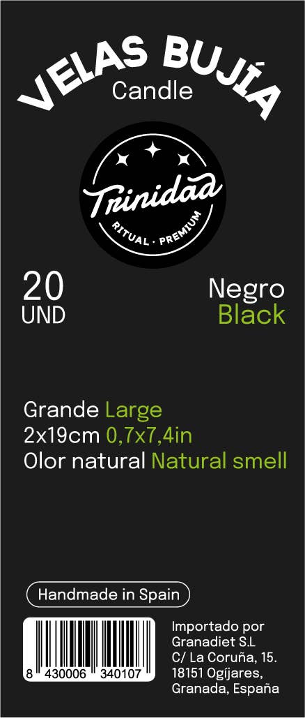 trinidad - Wholesale Tapered Candle/Candlestick - Bujia candles black1