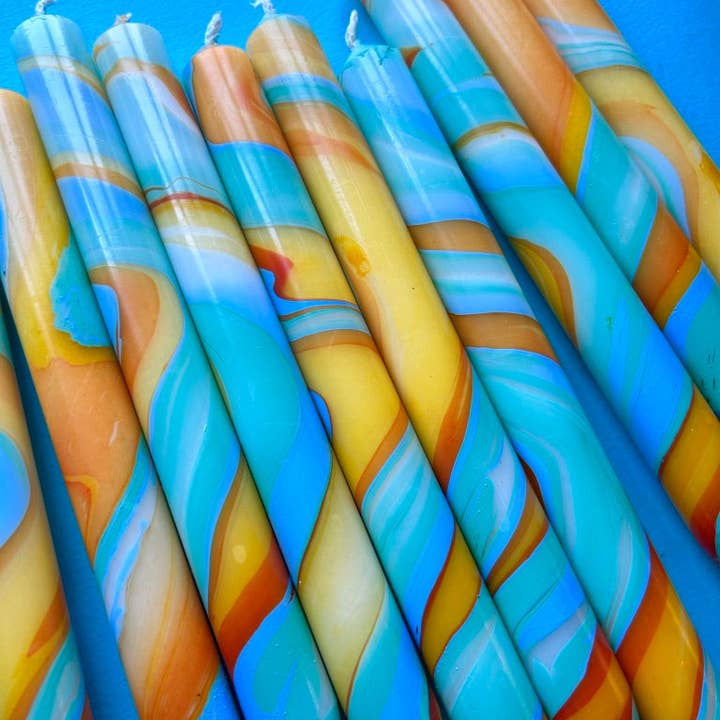 The Colour Emporium - Vente Bougies/bougeoirs coniques - JUPITER - MARBRÉ