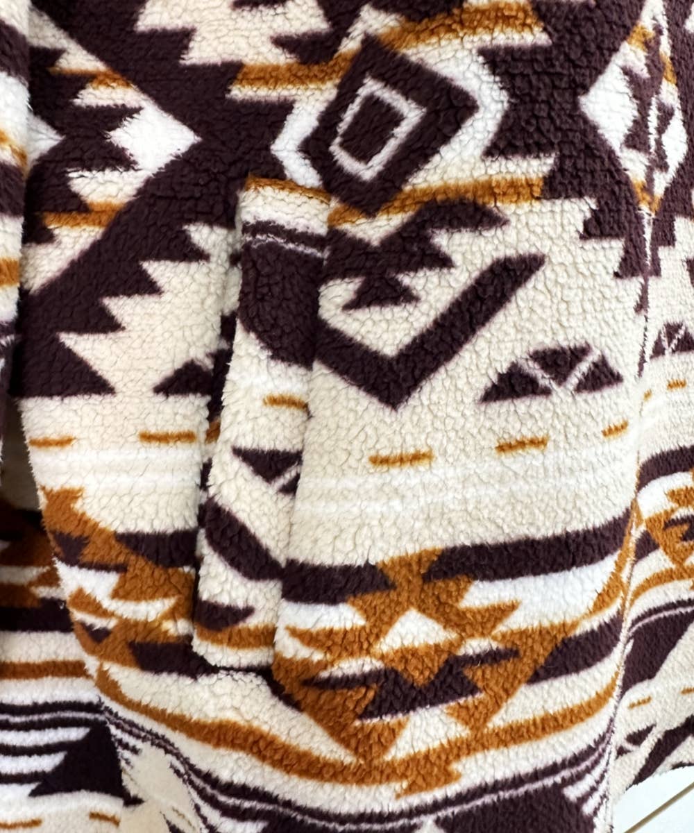 DESHENG ENTERPRISE - Wholesale Sweatshirt - Women's - WESTERN TRIBAL SHERPA PULLOVER TOP BLOUSE     4