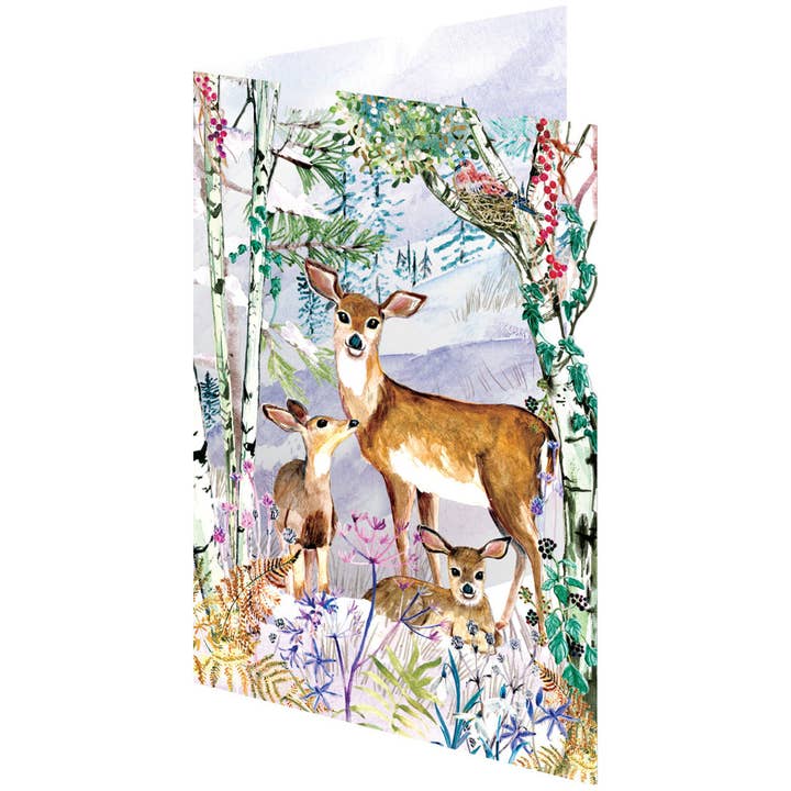 Pacote de 5 cartões Song Deer Lasercut Wild Winter - GCX 1052P por atacado de Roger La Borde