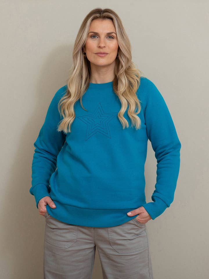 Whitecliff sweatshirt teal for wholesale by Kite Clothing