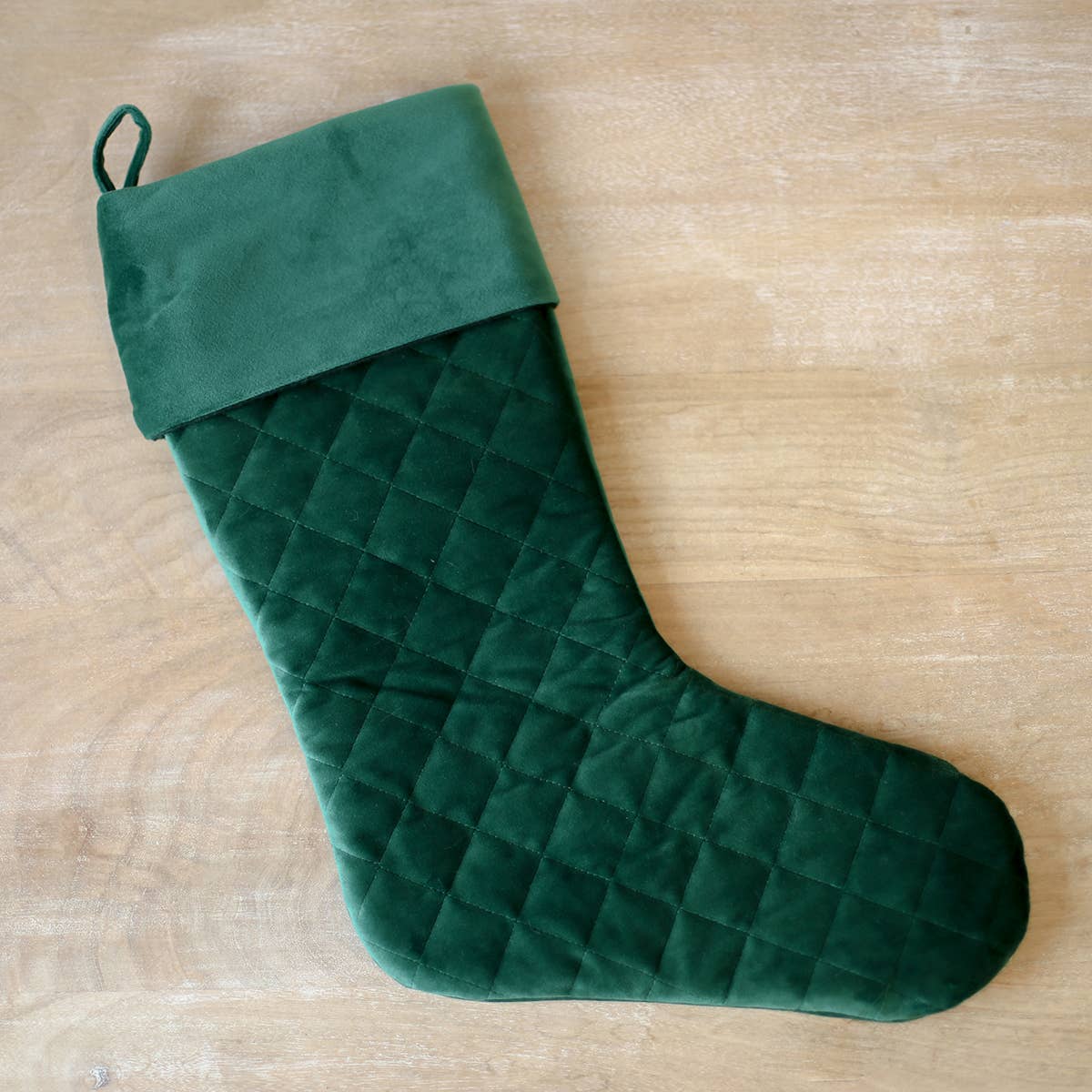The Royal Standard - Wholesale Holiday Stocking - Quilted Stocking   Dark Green   7x211
