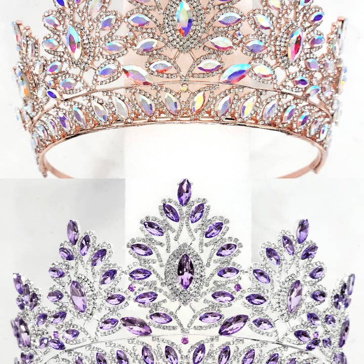 Chicas - Wholesale Tiara - Women's - One Size Fits All Metal Tiara With Rhinestones. HT93729