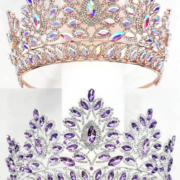 Chicas - Wholesale Tiara - Women's - One Size Fits All Metal Tiara With Rhinestones. HT93729