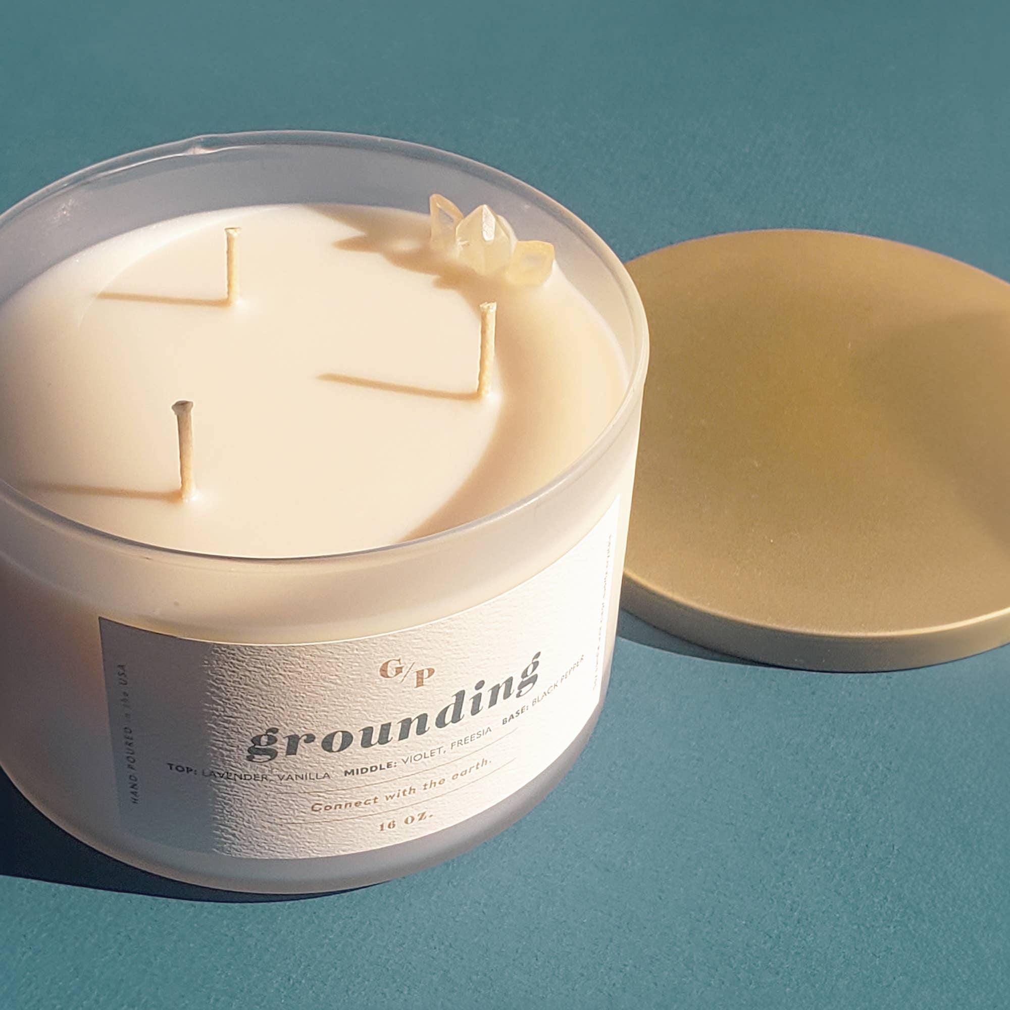 GP Candle Co. - Wholesale Jar/Filled Candle - Grounding 16 oz. 3-Wick Ritual Candle (Lavender)3