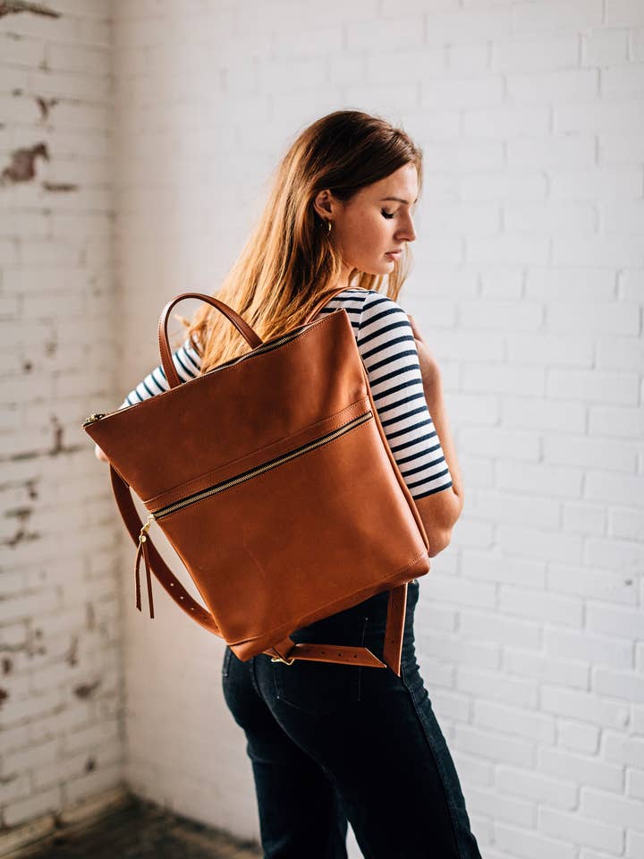 Backpack-Caramel for wholesale by LIZ RIDEN