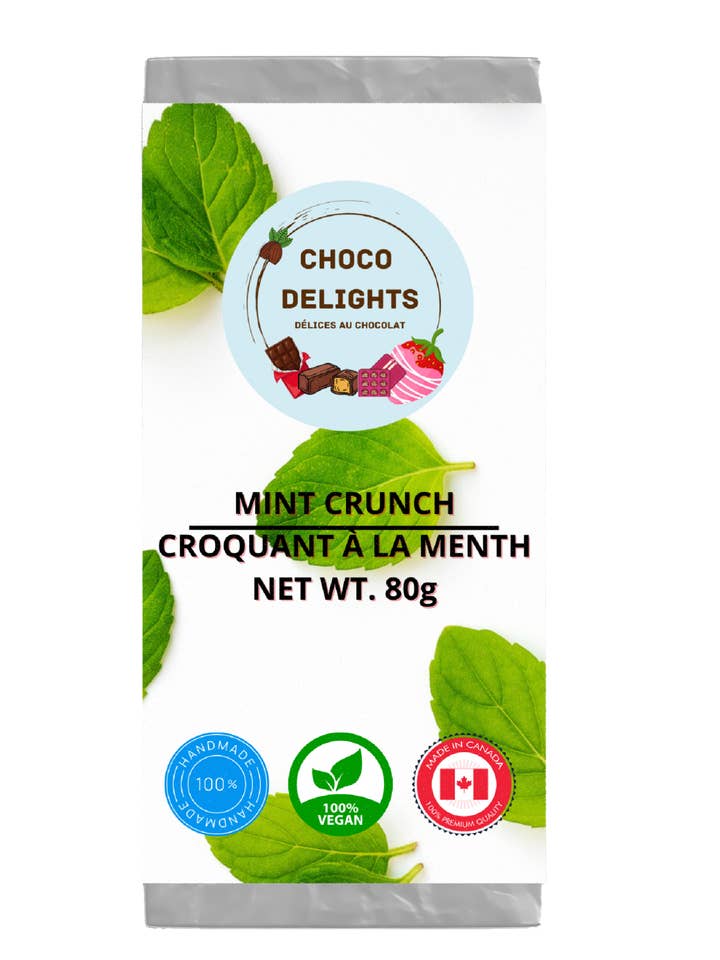 Mint Crunch - 58% Dark Chocolate - Vegan for wholesale by Choco Delights