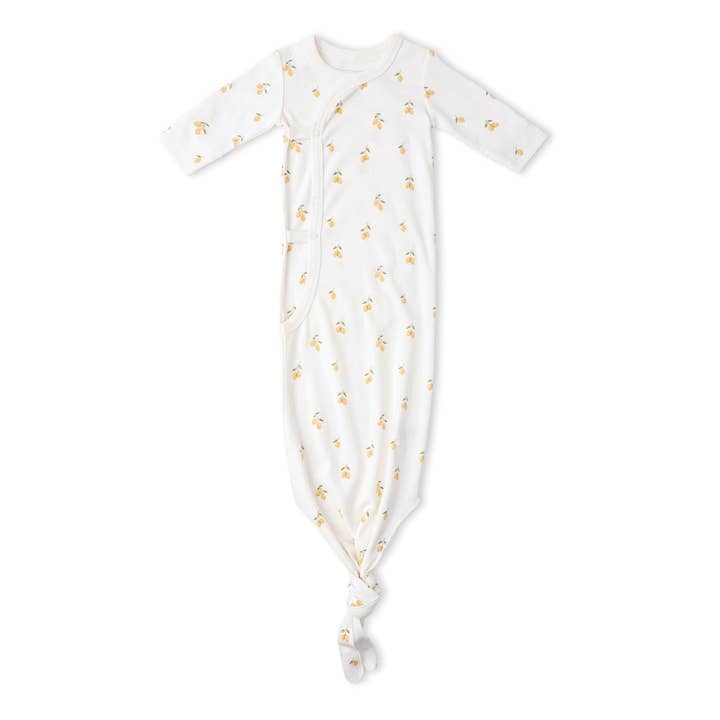 Økologisk Kimono Knyttet Sovekjole - Citroner for engroshandel hos Makemake Organics