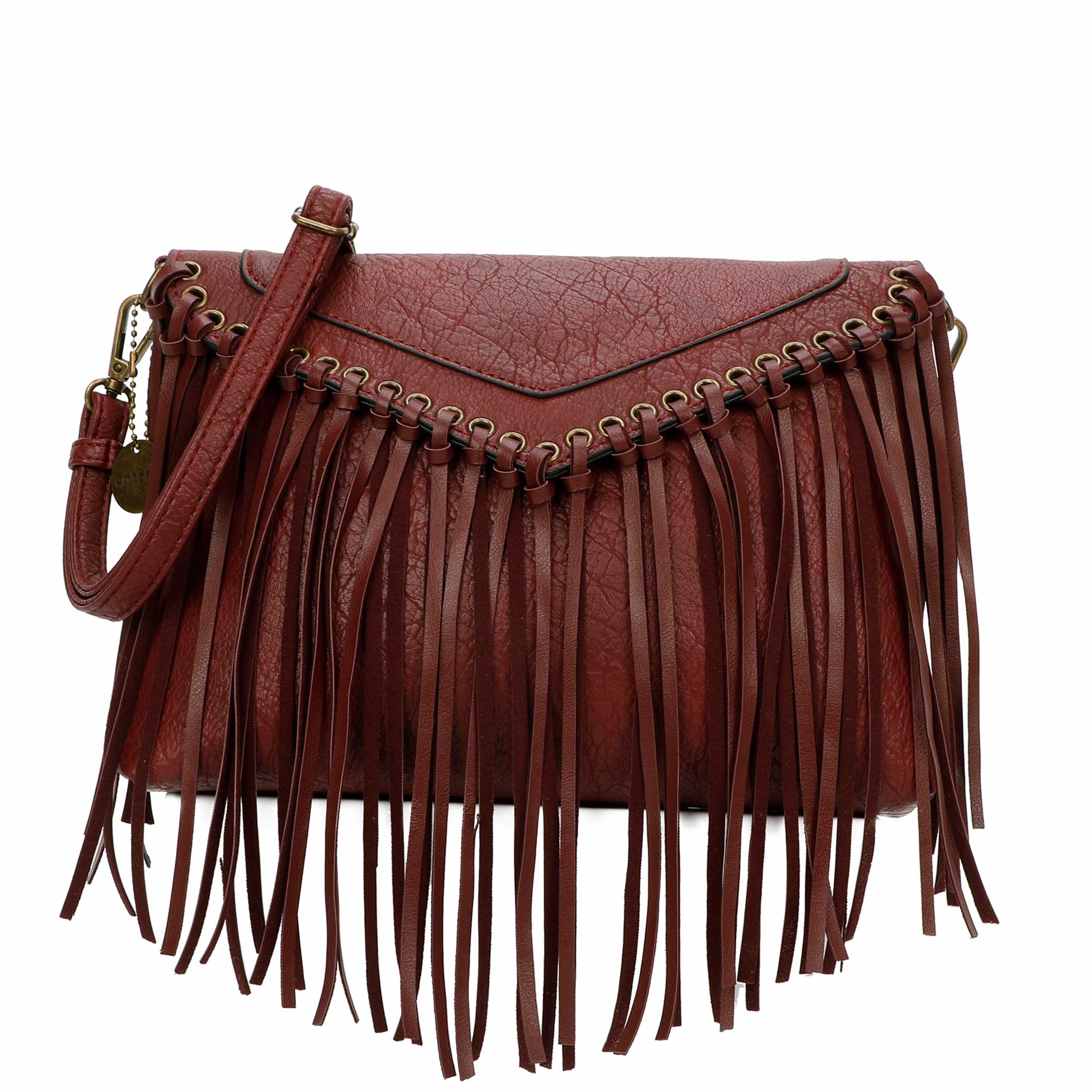 AMPERE CREATIONS - Wholesale Crossbody Bag - Women's - Dallas Classic Vegan Leather Western Fringe Crossbody Bag3