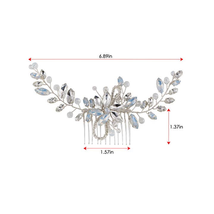 AK Brand - Wholesale Hair Clip - Women's - Flowers Crystal Hair Comb Bridal Accessories18
