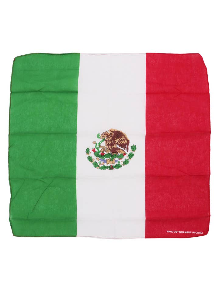 Mexican Flag Cotton Bandana for wholesale by Cap Zone
