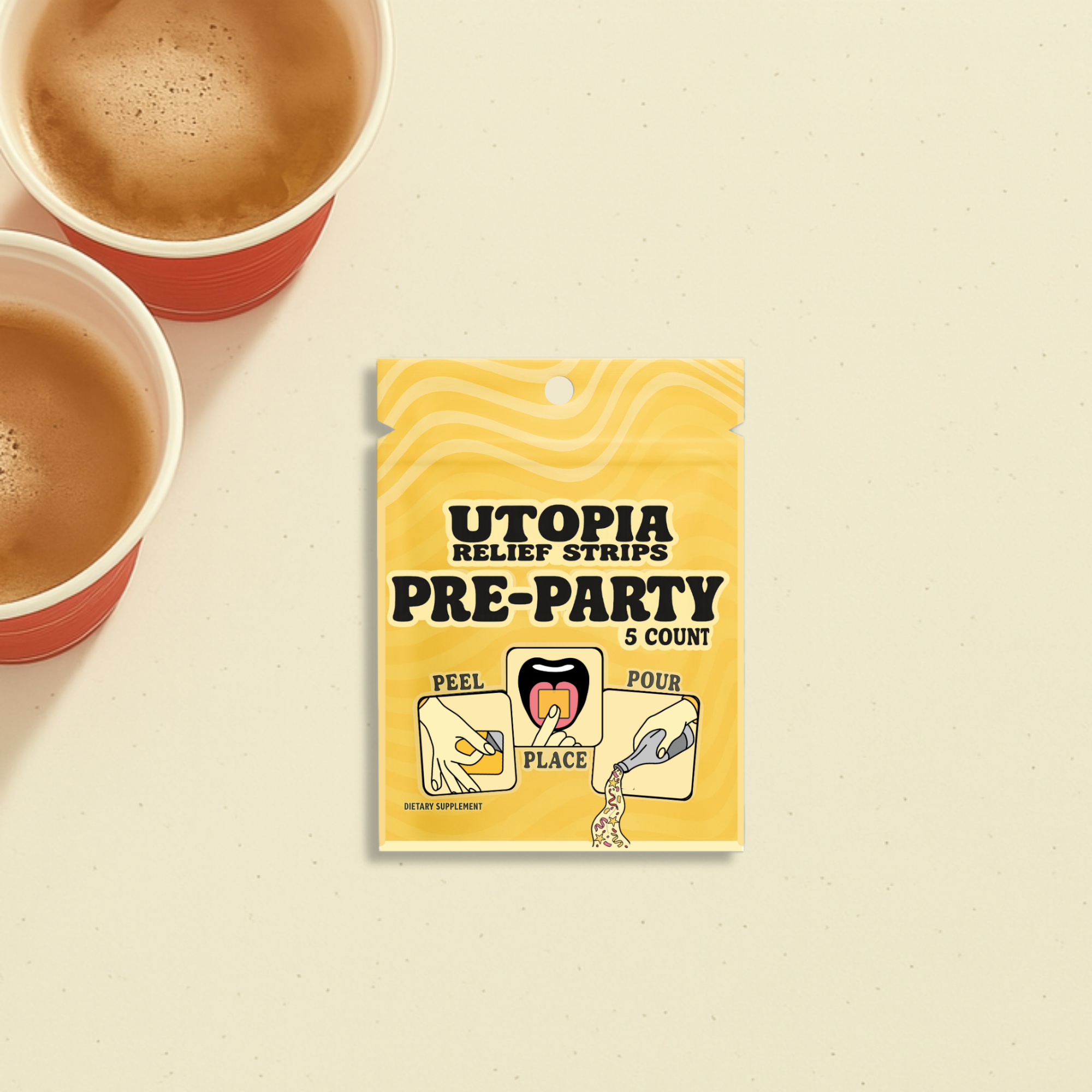 Utopia Relief Strips - Vendita all'ingrosso Vitamine/integratori orali - Strisce Pre-Party (5 pezzi) - Espositore da banco incluso1