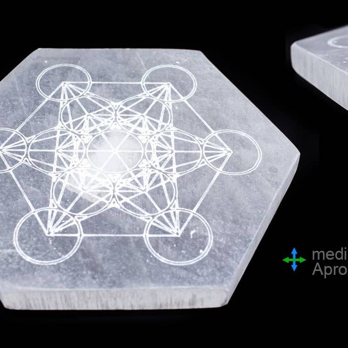 Metraton Hexagonal Selenite Base Approx. 17cm for wholesale by Esoterica Arte