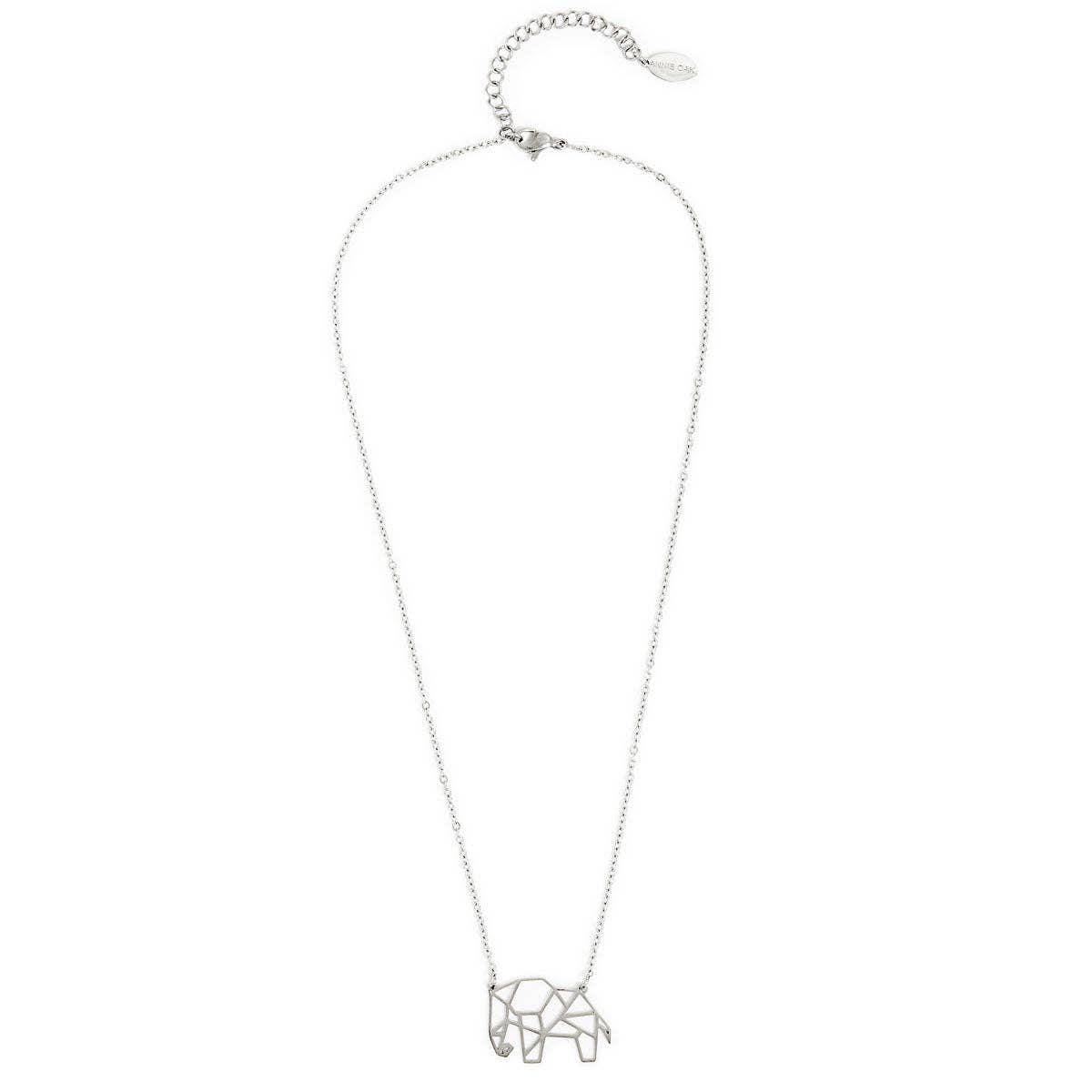 Annie Oak – wholesale Pendant/charm necklace – Elephant Geometric Necklace Silver2