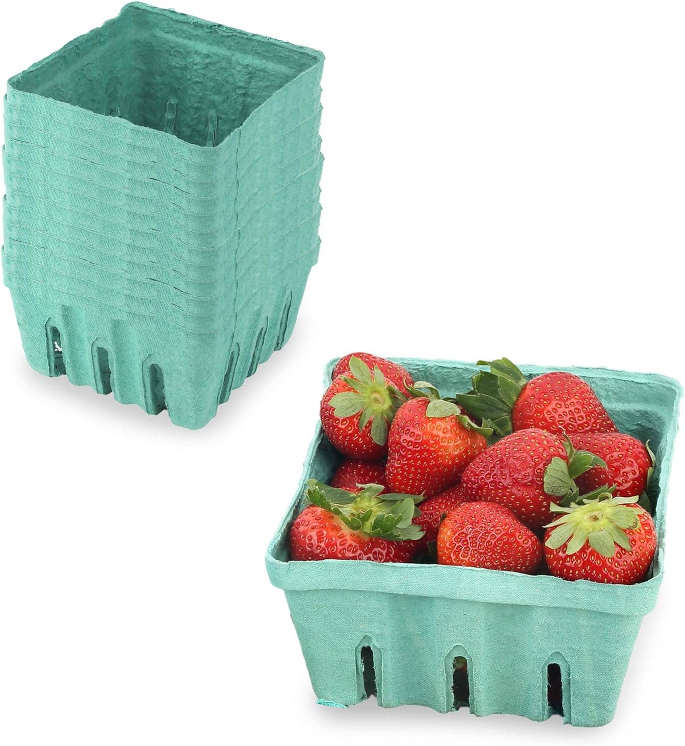 MT Products - Wholesale Fruit Basket - MT Products Green Vented Produce Berry Basket4
