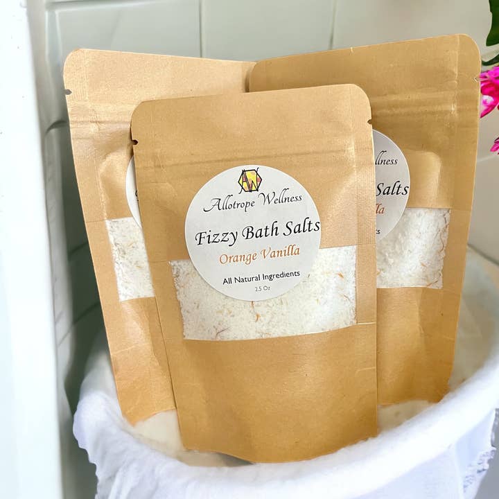 Allotrope Wellness, Inc. - Wholesale Bath Salts - Orange Vanilla Fizzy Bath Salts