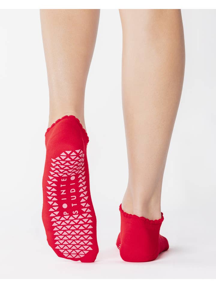 Pointe Studio - Wholesale Socks - Women's - Women's Love Full Foot Grip Sock– No Slip Cotton Blend for Pilates & Barre1