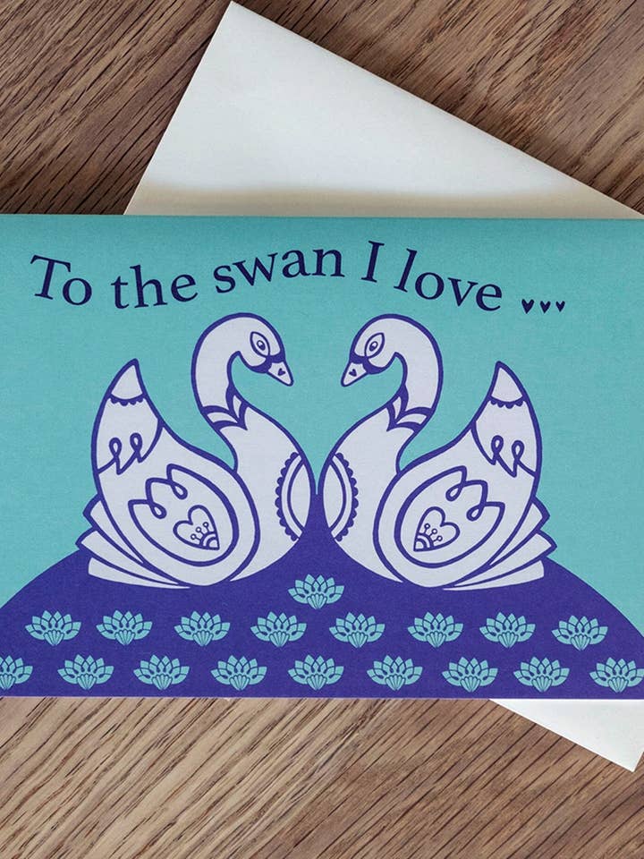 Deco Swan Valentinskarte für den Großhandel von Lunar Apple