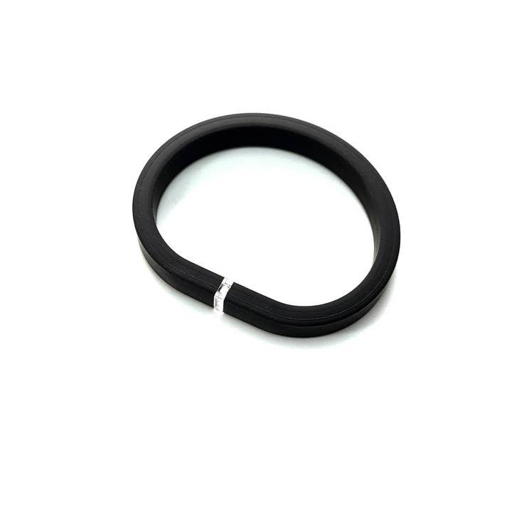 ALEX+SVET - Wholesale Bangle Bracelet - TORY black rubber bracelet ESSENTIALS
