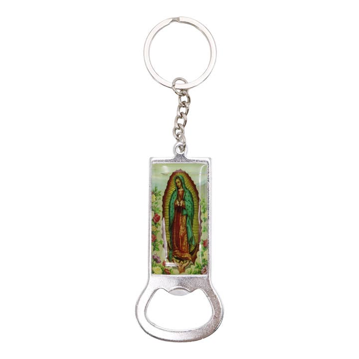 AS SHOWN Guadalupe Metal Bottle Opener Keychain for wholesale on Faire1