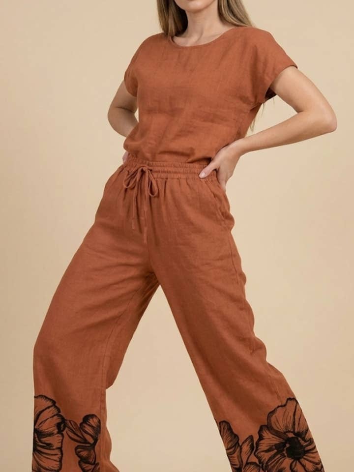 wg2526 Camel pants for wholesale by Lilie Rose