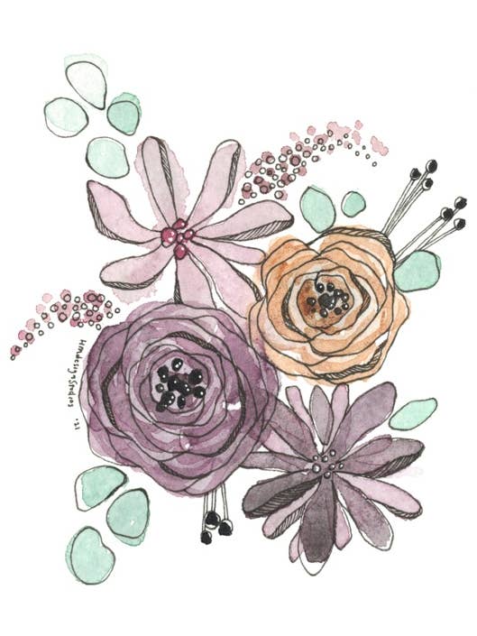 Carte de vœux Merci, Floral #3 pour la vente par HMdesignStudios