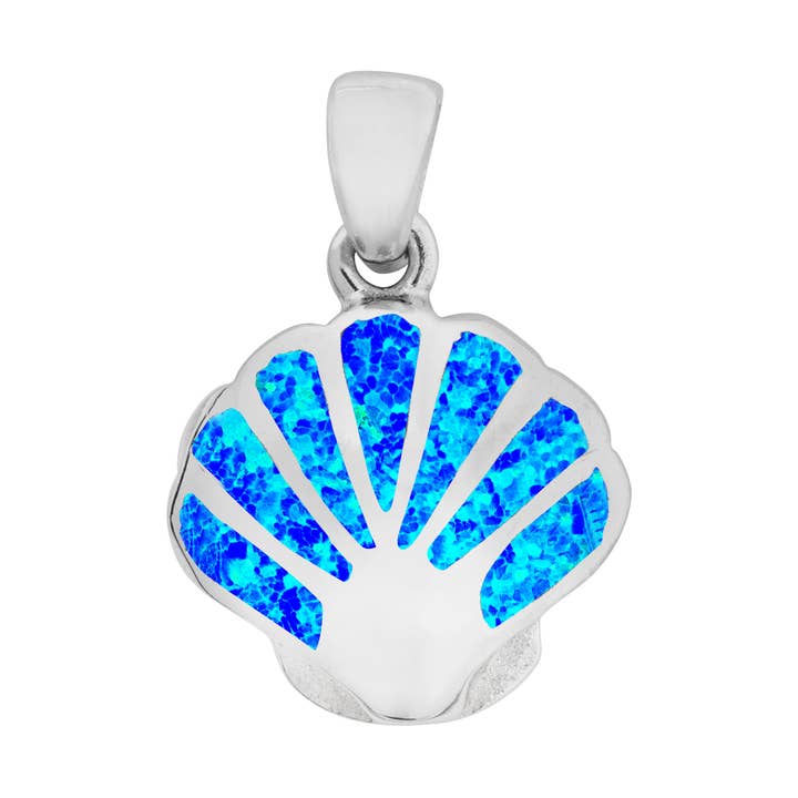 Ciondolo con Conchiglia di Opale Blu per la vendita all'ingrosso da parte di Silver Jewellery Cavern Wholesale