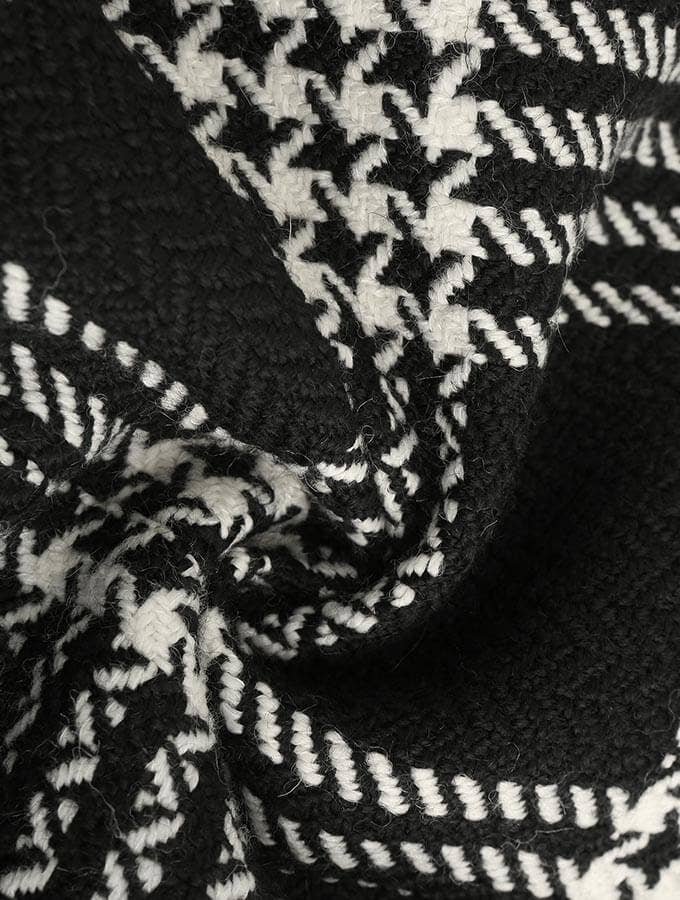 Black PU and Plaid Wool Casual Coat for wholesale on Faire2