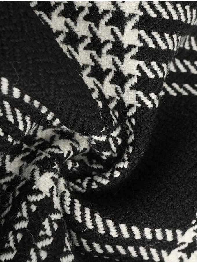 Black PU and Plaid Wool Casual Coat for wholesale on Faire2