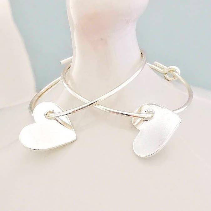 Herz-Creolen aus Sterlingsilber für den Großhandel von Sophellie Jewellery