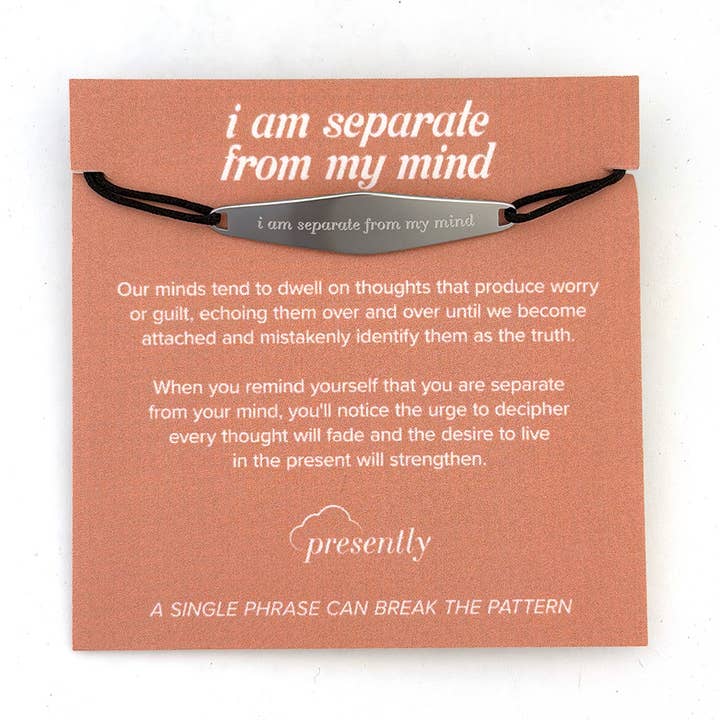 I Am Separate From My Mind – Anxiety Support Bracelet for wholesale by Presently | Words To Return To | Jewelry & Accessories
