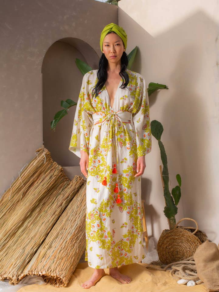 Kaftan Selina em linho por atacado de The Beach