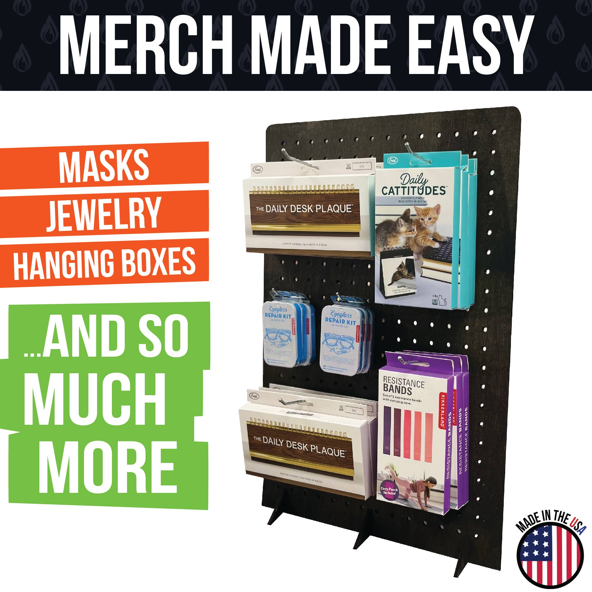 Torched Displays – wholesale Retailer display stand/case – Pegboard Display - Various Sizes and Colors64