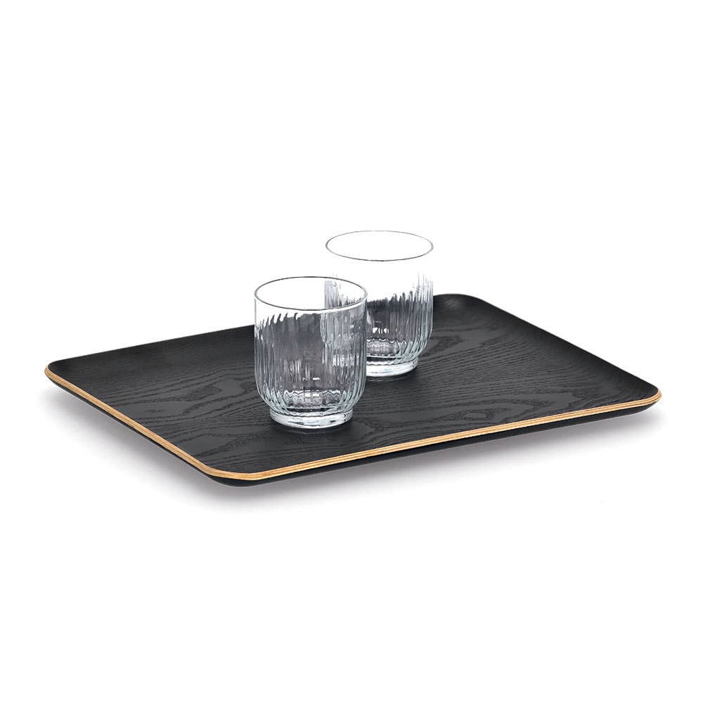 Serving tray, wood/wenge veneer, 100% FSC black #2 for wholesale on Faire2