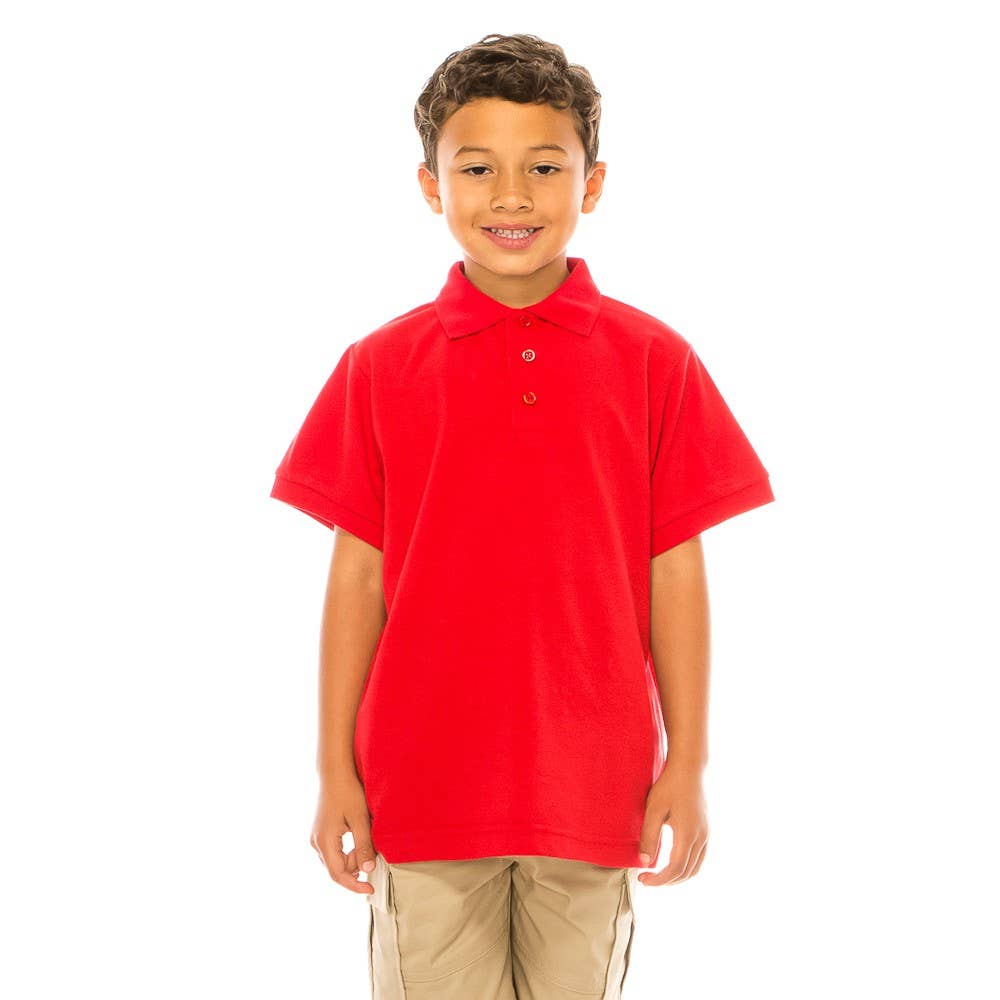 Unik - Wholesale T-Shirt - Kids - Boy's Premium Polo School Uniform Shirt Sizes 5-18 Red3