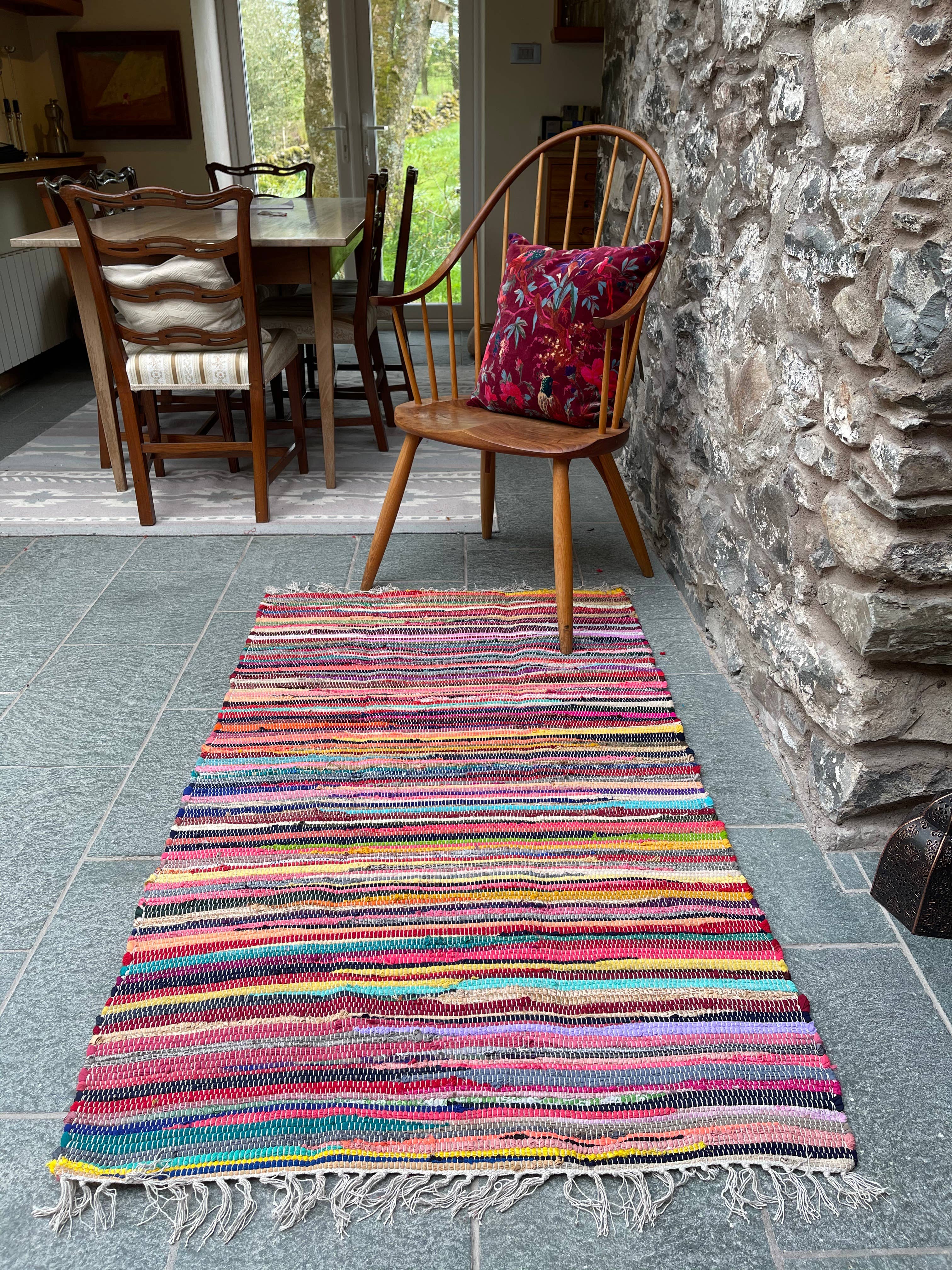 Second Nature Online - Venta al por mayor Alfombra pequeña - Alfombra de trapo SHANTI Shabby Chic, multicolor, diseño de tejido plano11