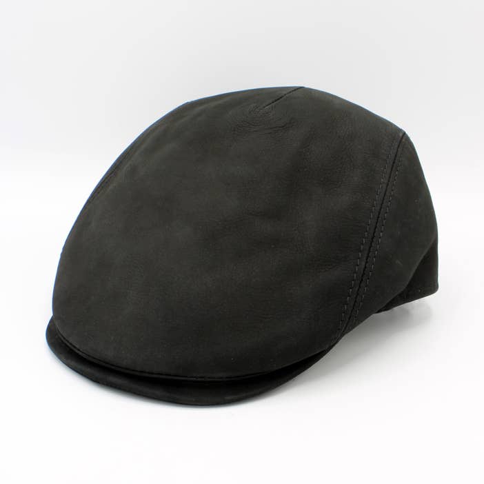Hologramme Paris - Wholesale News boy/school boy hat – Men's - 18258 Leather Cap - Black0