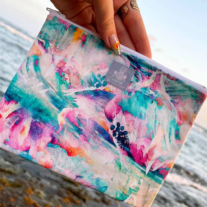 Ocean Hibiscus - Small Pouch for wholesale by Aubrey Emi Designs
